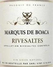 Etiquette du vin Rivesaltes Marquis de Boaca 1955
