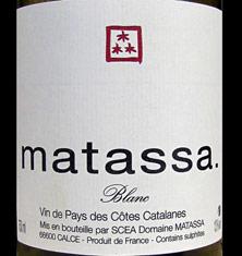 Etiquette du vin IGP Côtes Catalanes Matassa Matassa 2011