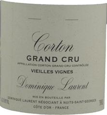 Etiquette du vin Corton Grand Cru Vieilles vignes Dominique Laurent 2007