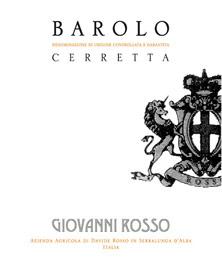 Etichetta Barolo DOCG Cerretta Giovanni Rosso 2018