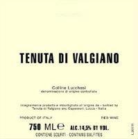 Etichetta Colline Lucchesi DOC Tenuta di Valgiano 2012