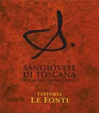 Wine label Sangiovese di Toscana IGT Le Fonti 2012