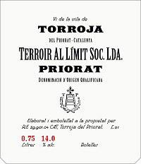 Etikette des Weins Priorat Terroir Al Limit Torroja Dominik Hubert 2014