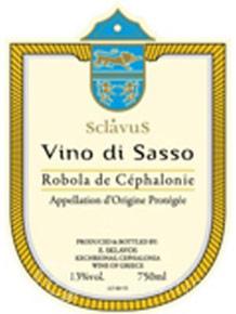 Etiquette du vin Robola de Céphalonie Sclavus Vini di Sasso 2013