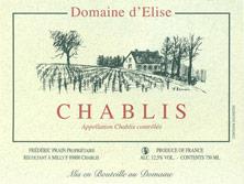 Wine label Chablis Elise (Domaine d') 2012