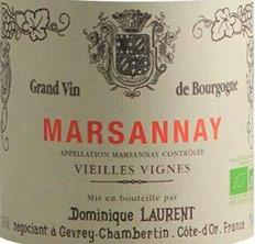 Etiquette du vin Marsannay Vieilles Vignes Bio Dominique Laurent 2012