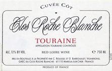Etiquette du vin Touraine Côt Clos Roche Blanche (Domaine de) 1997