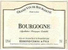 Etiquette du vin Bourgogne Edmond Cornu et Fils 2012