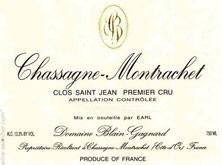 Etikette des Weins Chassagne-Montrachet 1er Cru Clos Saint-Jean Blain-Gagnard (Domaine) 2002