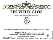 Etiquette du vin Savennières Les Vieux Clos Nicolas Joly 2012