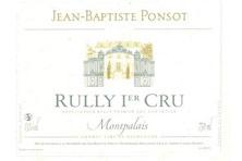 Etiquette du vin Rully 1er Cru Montpalais Jean-Baptiste Ponsot 2013