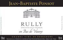 Etiquette du vin Rully En bas de vauvry Jean-Baptiste Ponsot 2013