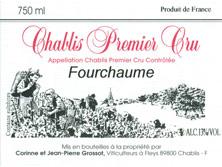 Etikette des Weins Chablis 1er Cru Fourchaume Domaine Corinne et Jean-Pierre Grossot 2015