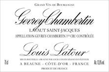 Etichetta Gevrey-Chambertin 1er Cru Lavaux Saint Jacques Louis Latour 1999