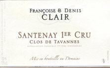 Wine label Santenay 1er Cru Clos Tavannes Françoise et Denis Clair (Domaine) 2021