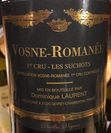 Etikette des Weins Vosne-Romanée 1er Cru Les Suchots Vieilles Vignes Dominique Laurent 1999