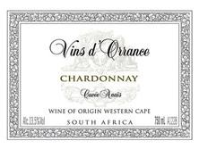Etiquette du vin Western Cape Vins d'Orrance Cuvée Anais - Chardonnay Dorrance Wines 2009