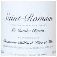 Etikette des Weins Saint-Romain La Combe Bazin Domaine Billard Père et Fils 2013