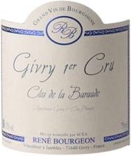 Etiquette du vin Givry 1er Cru La Baraude René Bourgeon 2010