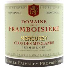 Etichetta Mercurey 1er Cru Clos des Myglands Domaine de la Framboisière Faiveley 2013