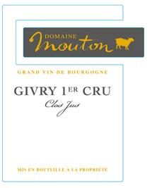 Etiquette du vin Givry 1er Cru Clos Jus Gérard Mouton 2011