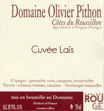 Etikette des Weins IGP Côtes du Roussillon Olivier Pithon Laïs 2010