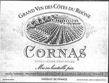 Etikette des Weins Cornas Noël Verset 1992