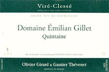 Etiquette du vin Viré-Clessé Quintaine Emilian Gillet (Domaine) 2014