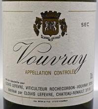 Wine label Vouvray Clovis Lefèvre 1962