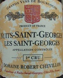 Etichetta Nuits-Saint-Georges 1er Cru Les Saint Georges Robert Chevillon 1995