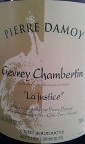 Etichetta Gevrey-Chambertin La Justice Pierre Damoy 2008