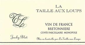 Etiquette du vin Vin de France Bretonnière La Taille aux Loups - Jacky Blot 2017