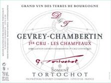 Etikette des Weins Gevrey-Chambertin 1er Cru Les Champeaux Tortochot (Domaine) 2010