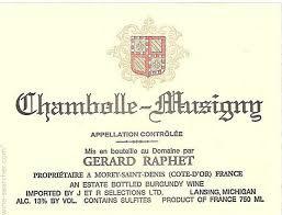 Wine label Chambolle-Musigny Gérard Raphet (Domaine) 1978