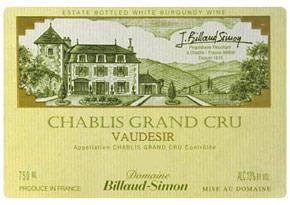 Wine label Chablis Grand Cru Vaudésir Billaud-Simon (Domaine) 2017