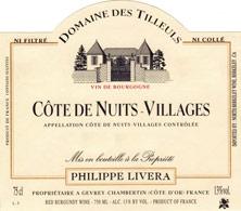 Etichetta Côte de Nuits-Villages Tilleuls (Domaine des) - Philippe Livera 2011