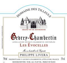 Etichetta Gevrey-Chambertin Les Evocelles Tilleuls (Domaine des) - Philippe Livera 2020