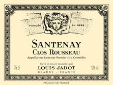 Etichetta Santenay 1er Cru Clos Rousseau Maison Louis Jadot 2001