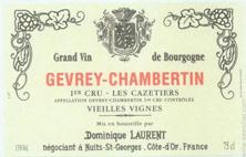 Etikette des Weins Gevrey-Chambertin 1er Cru Les Cazetiers Vieilles Vignes Dominique Laurent 1998