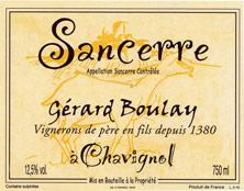 Etikette des Weins Sancerre Gérard Boulay 2013