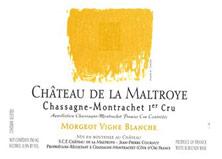 Etiquette du vin Chassagne-Montrachet 1er Cru Morgeot Vigne Blanche Château de la Maltroye 2002