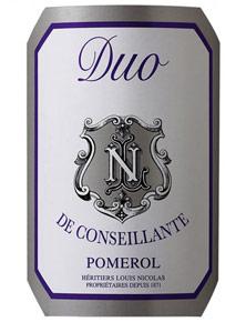 Etiquette du vin Duo de Conseillante 2013