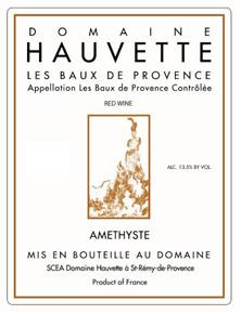 Wine label IGP Alpilles Améthyste Hauvette (Domaine) 2012
