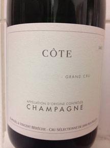 Wine label Côte Grand Cru Extra-Brut Bérêche et Fils 2007