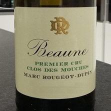 Etiquette du vin Beaune 1er Cru Clos des Mouches Marc Rougeot-Dupin 2009