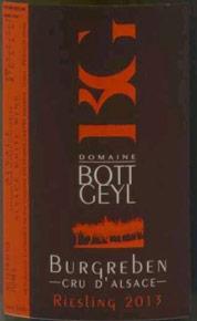 Etikette des Weins Alsace Riesling Lieu-dit Burgreben de Zellenberg Bott-Geyl (Domaine) 2013