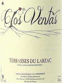 Etiquette du vin Coteaux du Languedoc - Terrasses du Larzac Clos Ventas  John Sanderson 2013