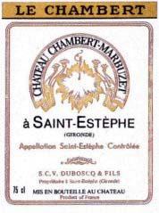 Etikette des Weins Château Chambert-Marbuzet Cru Bourgeois 1980