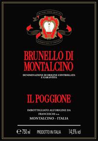 Etichetta Rosso di Montalcino DOC Il Poggione Lavinio Franceschi 2020