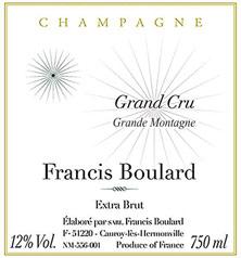 Etichetta Grande Montagne Extra-Brut Francis Boulard 2009